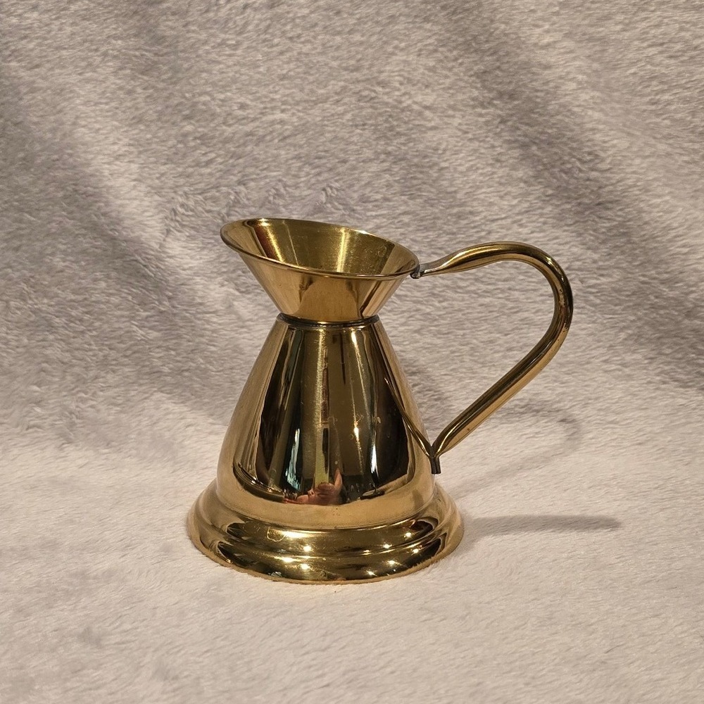 Vintage House of Global Art Solid Brass Pitcher England Decorative Gold MCM